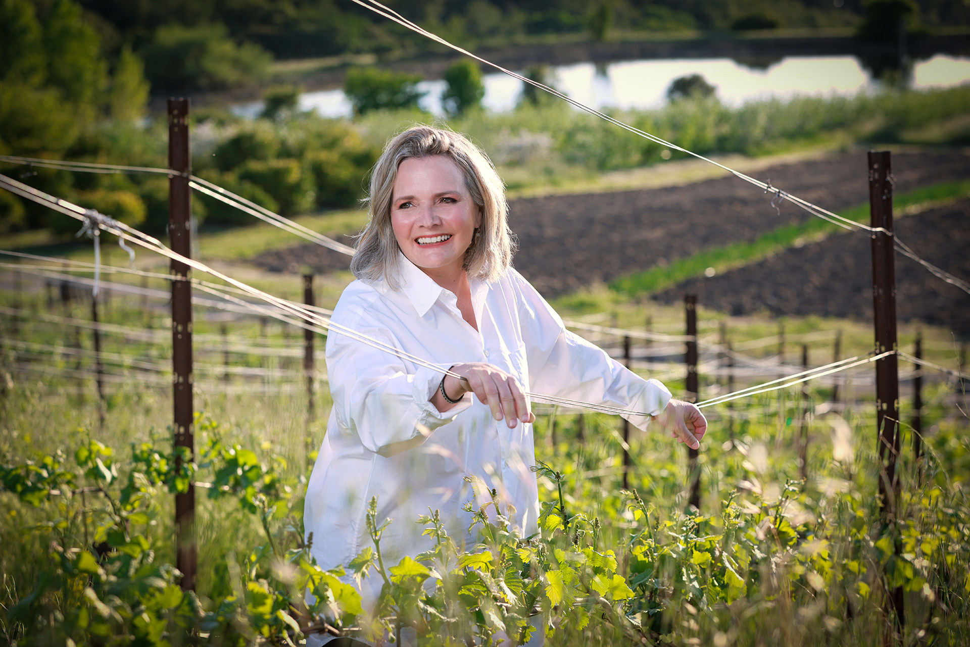 Marie Clay in the Sonoma County Vineyards